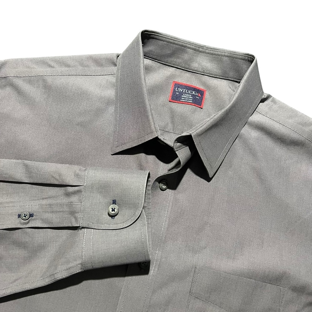 UNTUCKit Men's Solid Grey Long Sleeve Button Shirt Size Large